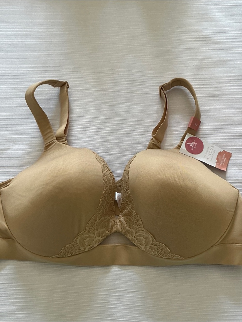 Cacique Comfort Bliss - Nude/Tan Lace-Trim Underwire Bra